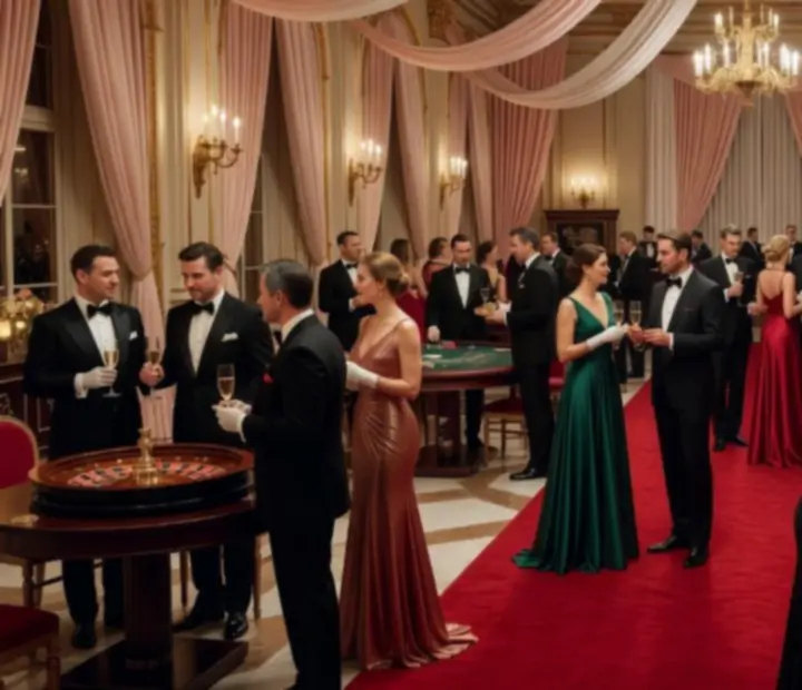 Gala firmowa w stylu Casino Royale w eleganckiej sali